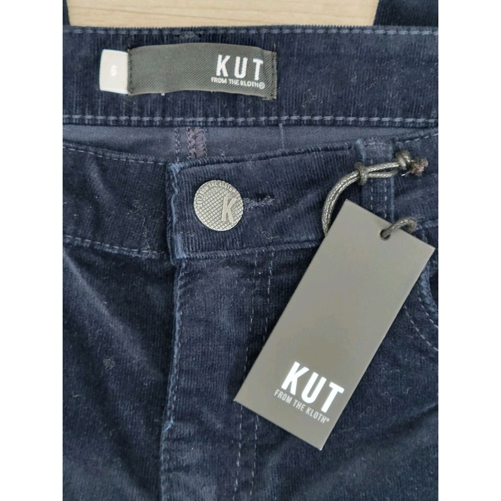NWT KUT From The Kloth Diana Fab Ab Skinny Corduroy Pants Women's 6 Navy Blue - Picture 8 of 8